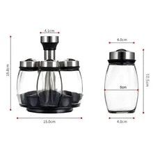 6-Piece Rotating Spice Jar Set for Stylish Kitchen Storage